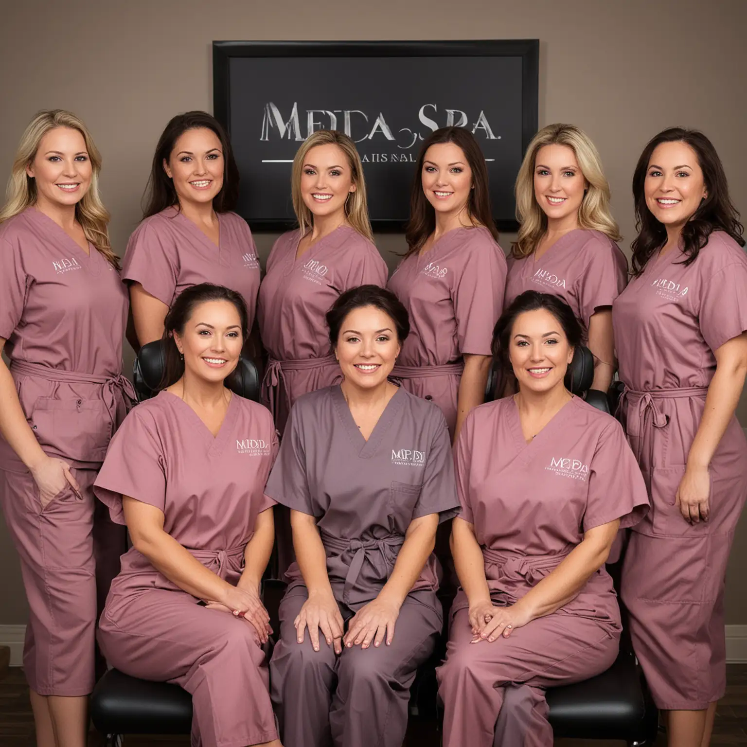 Cosmetic Beauty esthetician team photo for a medi spa