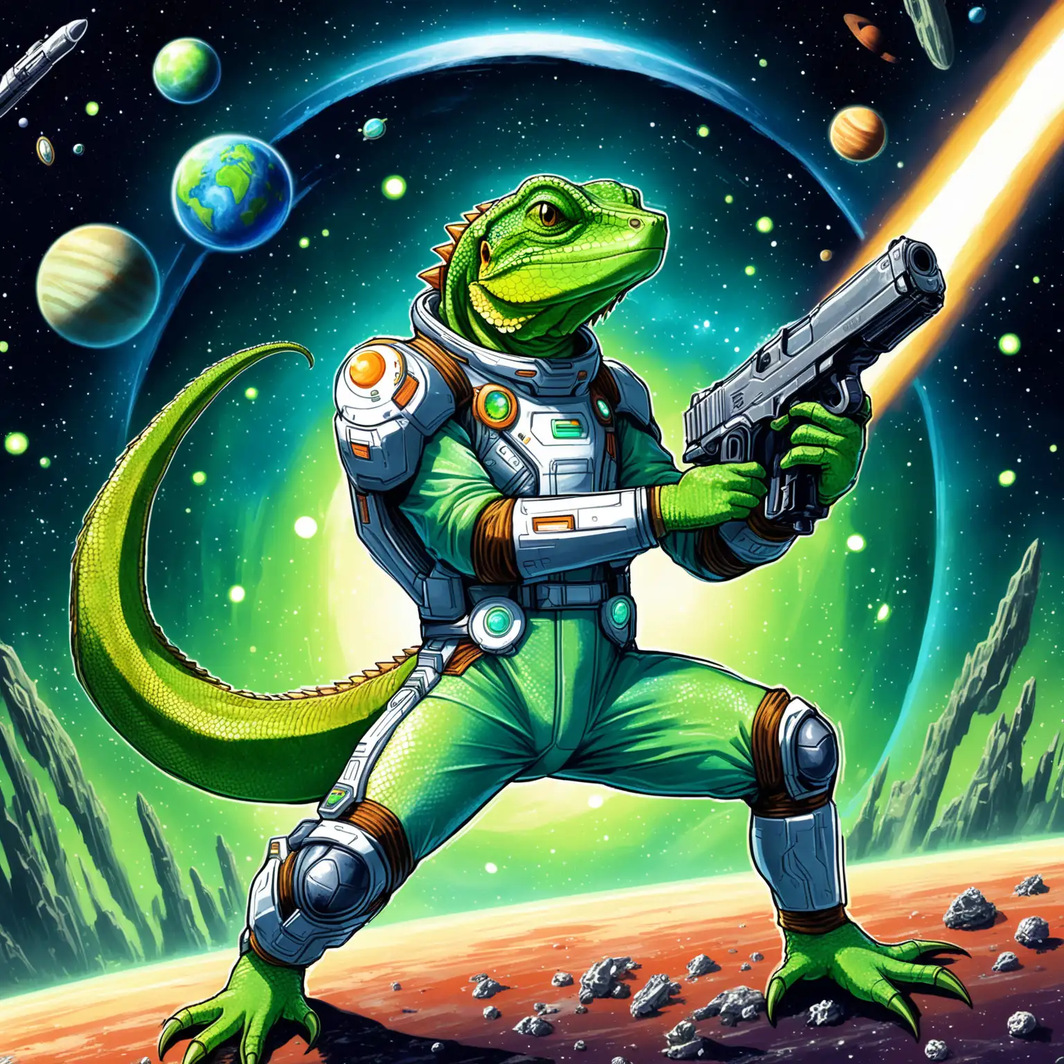 Heroic-Lizard-Warrior-with-Futuristic-Pistols