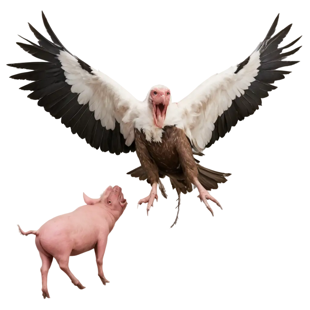 HighQuality-PNG-Image-of-a-Vulture-Beating-a-Pig-AIGenerated-Art-Prompt