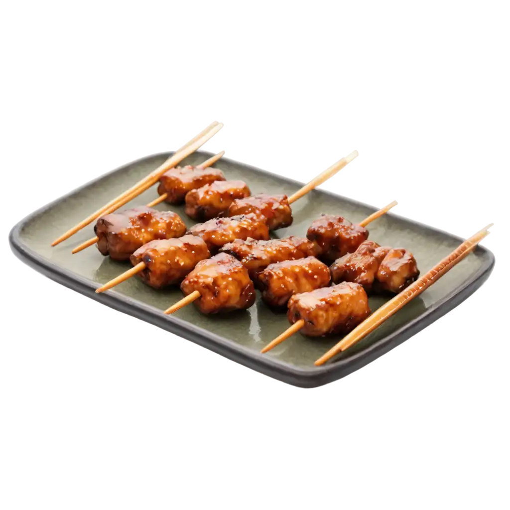 Delicious-Yakitori-on-a-Plate-PNG-Perfect-for-Culinary-Illustrations-and-Food-Blogs