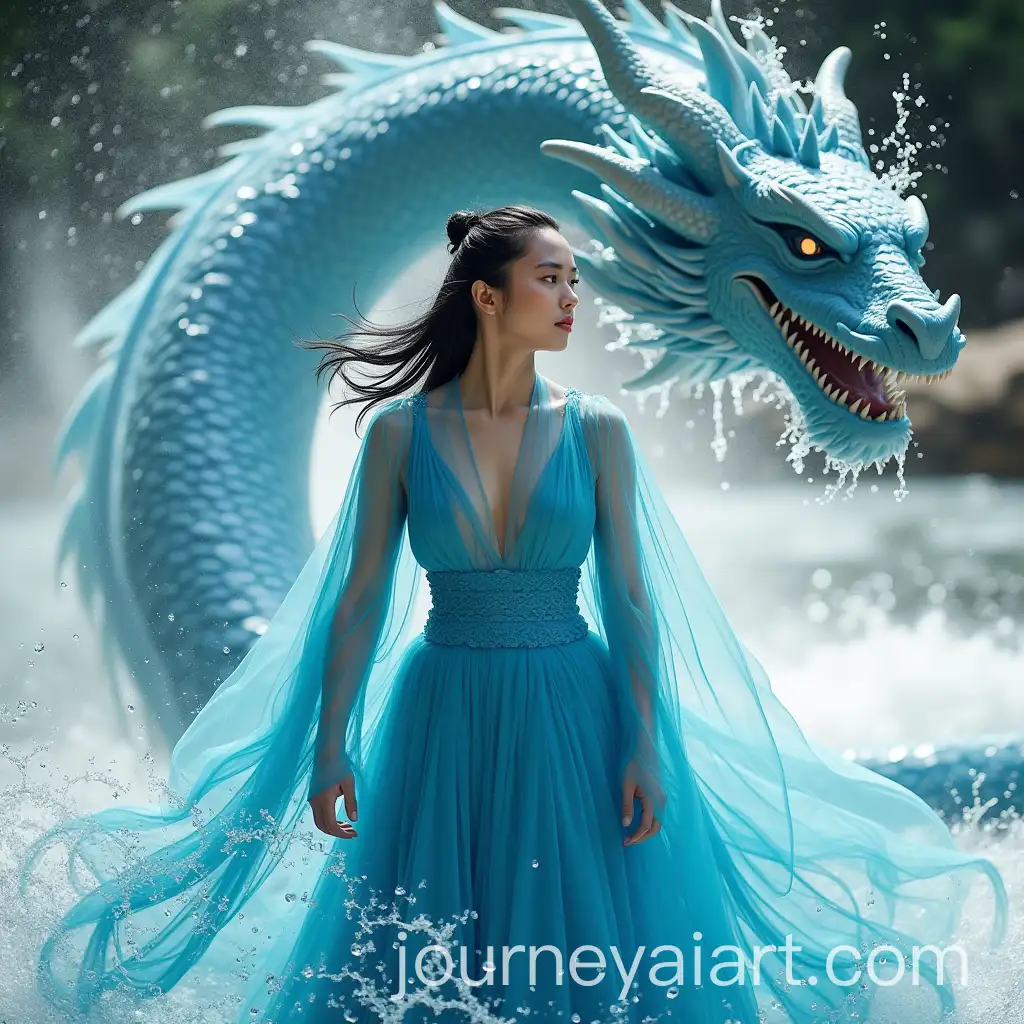 Asian-Man-in-Elegant-Blue-Dress-Surrounded-by-Air-Patterns-and-Water-Dragon