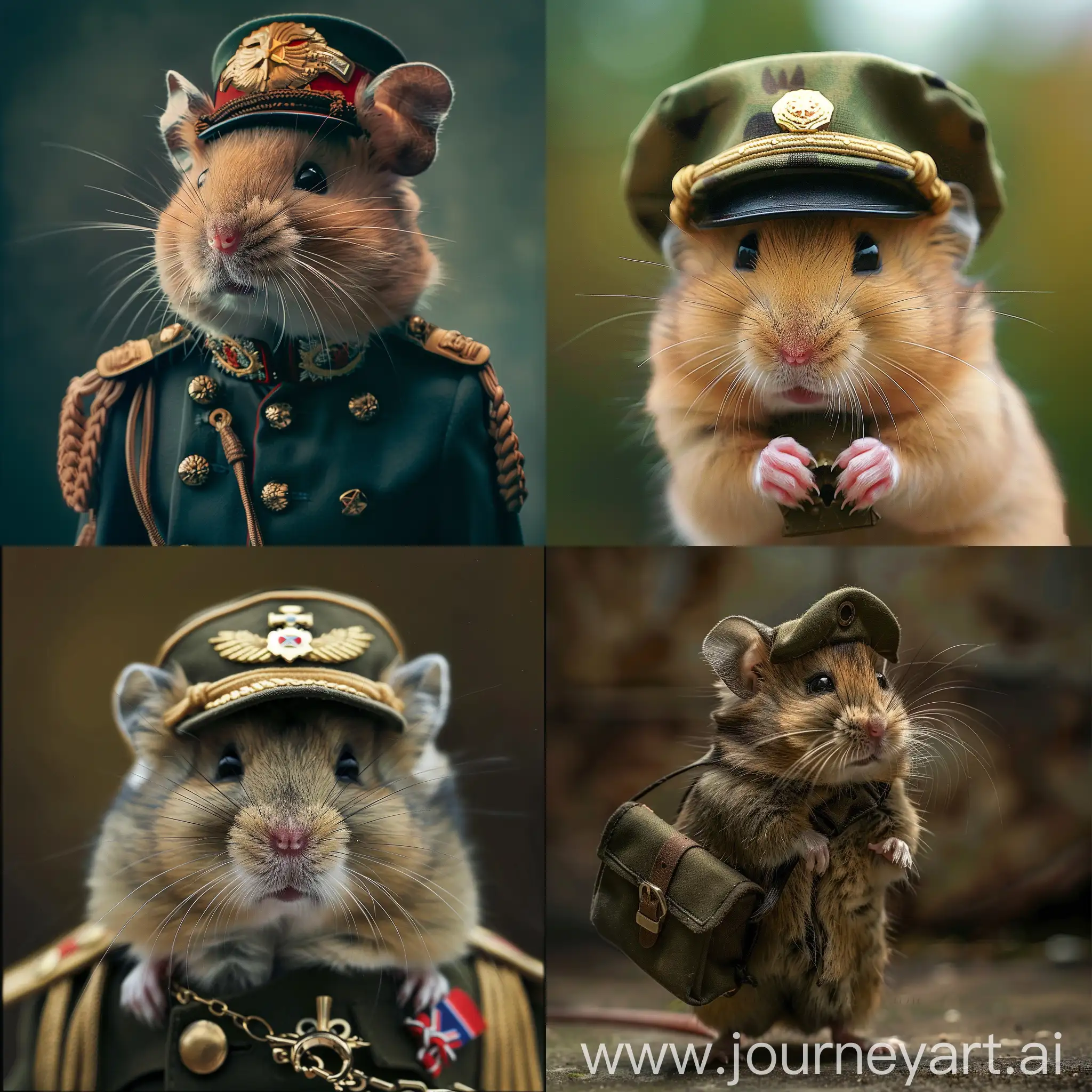 Military-Hamster-in-Uniform-Standing-Alert