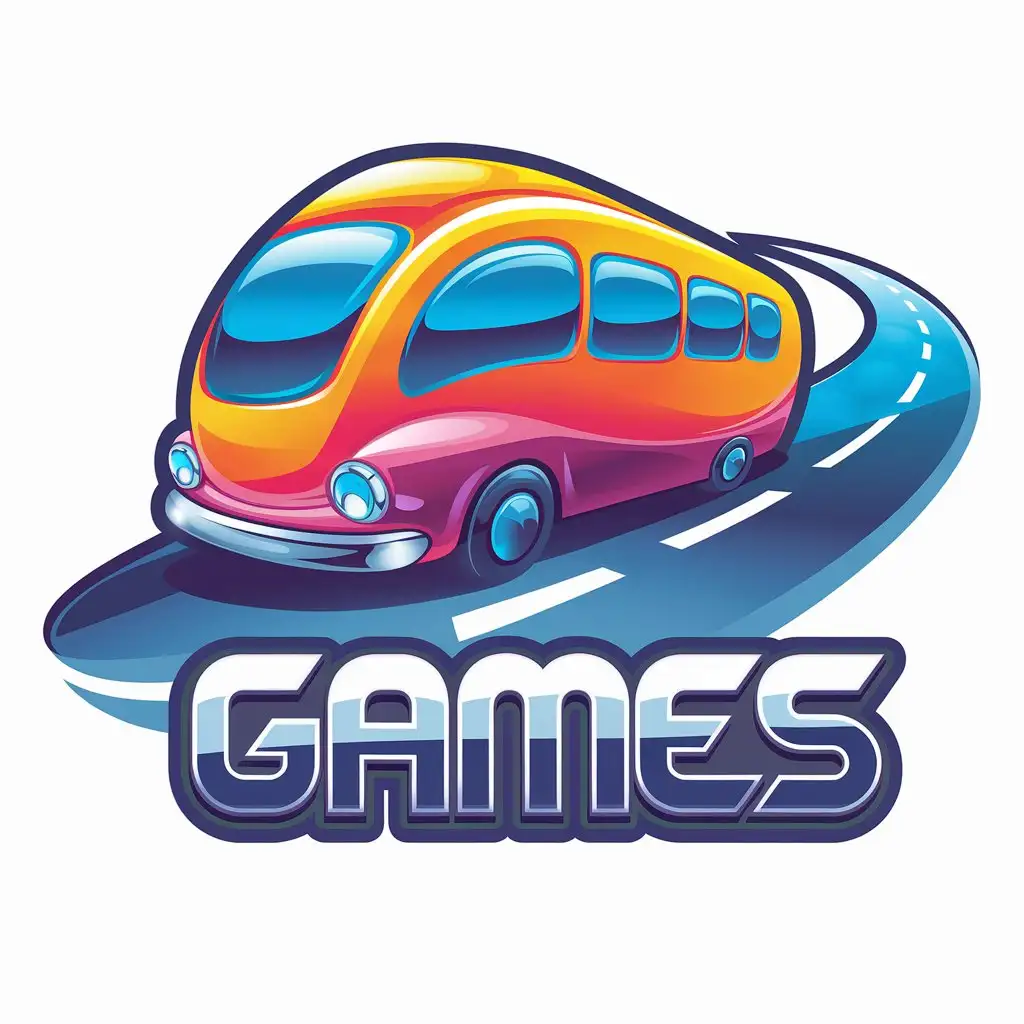 LOGO Design for GAMES 3D Bus Symbol with Color Elements in Moderate Style for Internet Industry