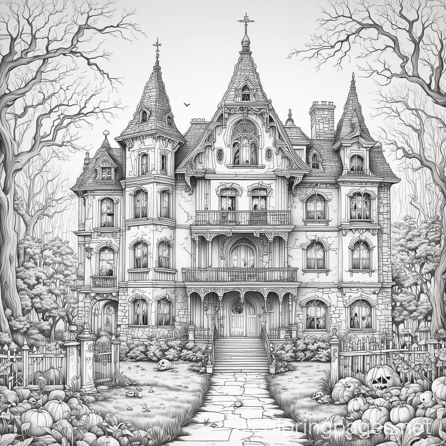 Scary-Vampire-Coloring-Page-in-Haunted-Mansion