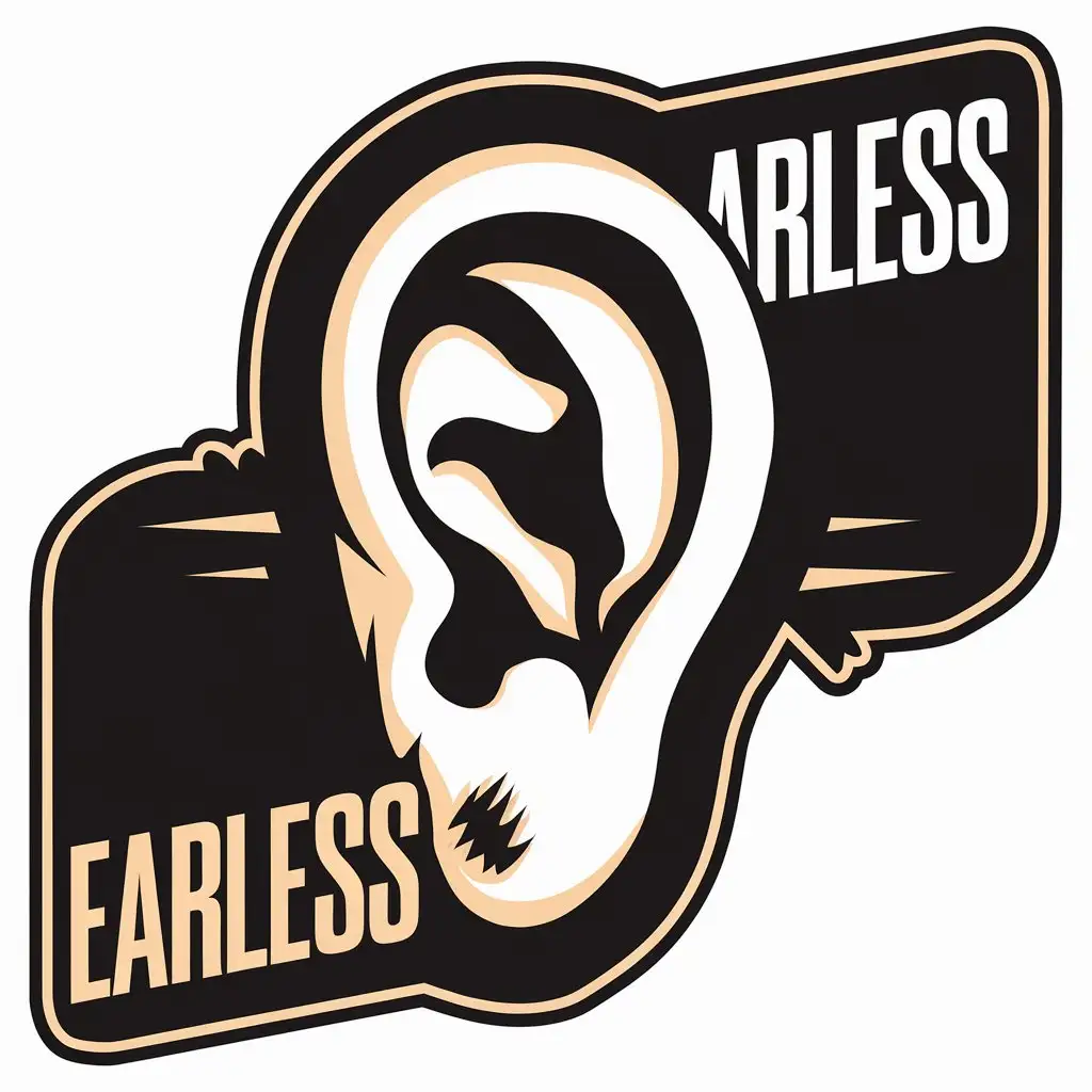 LOGO-Design-For-Earless-Vector-Design-with-Right-Ear-and-Bite-Symbol-for-Entertainment-Industry