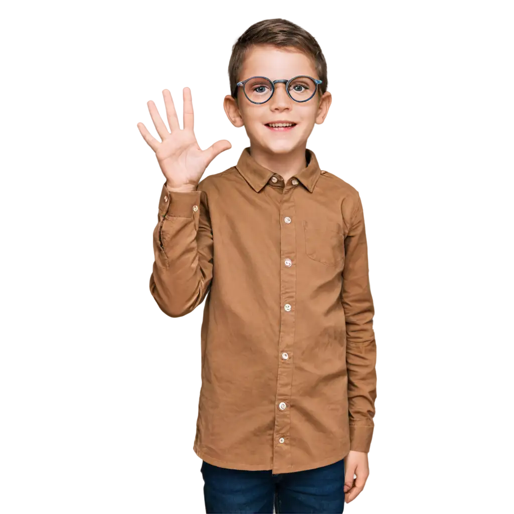 PNG-Image-of-a-Small-Child-Wearing-Glasses-Lifting-Up-Index-Finger-on-Right-Hand