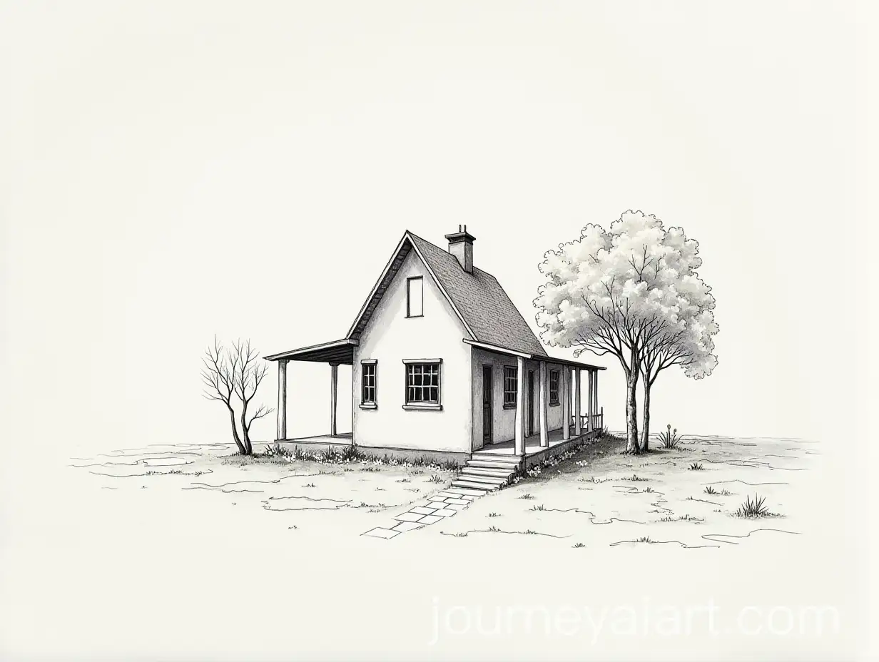 Charming-House-Surrounded-by-Nature-with-Lush-Greenery-and-Clear-Skies