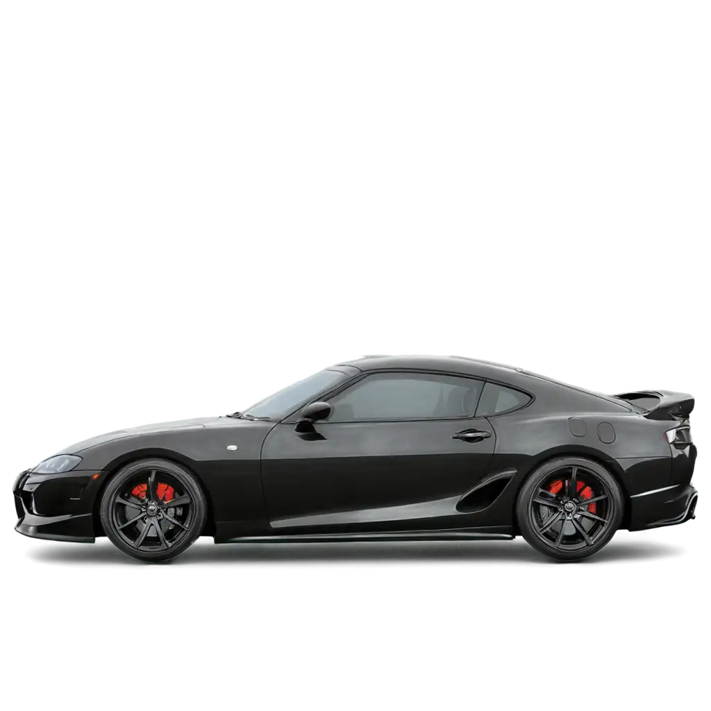 Toyota-Supra-Mk4-Japani-Black-Finished-Left-Side-PNG-Image