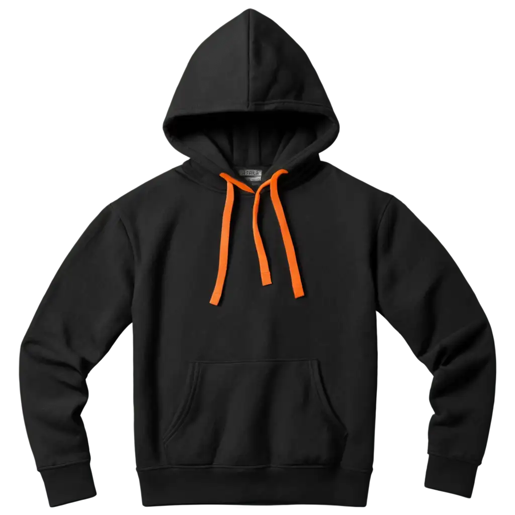 Black-Hoodie-with-Orange-Accent-PNG-Image-for-Versatile-Use