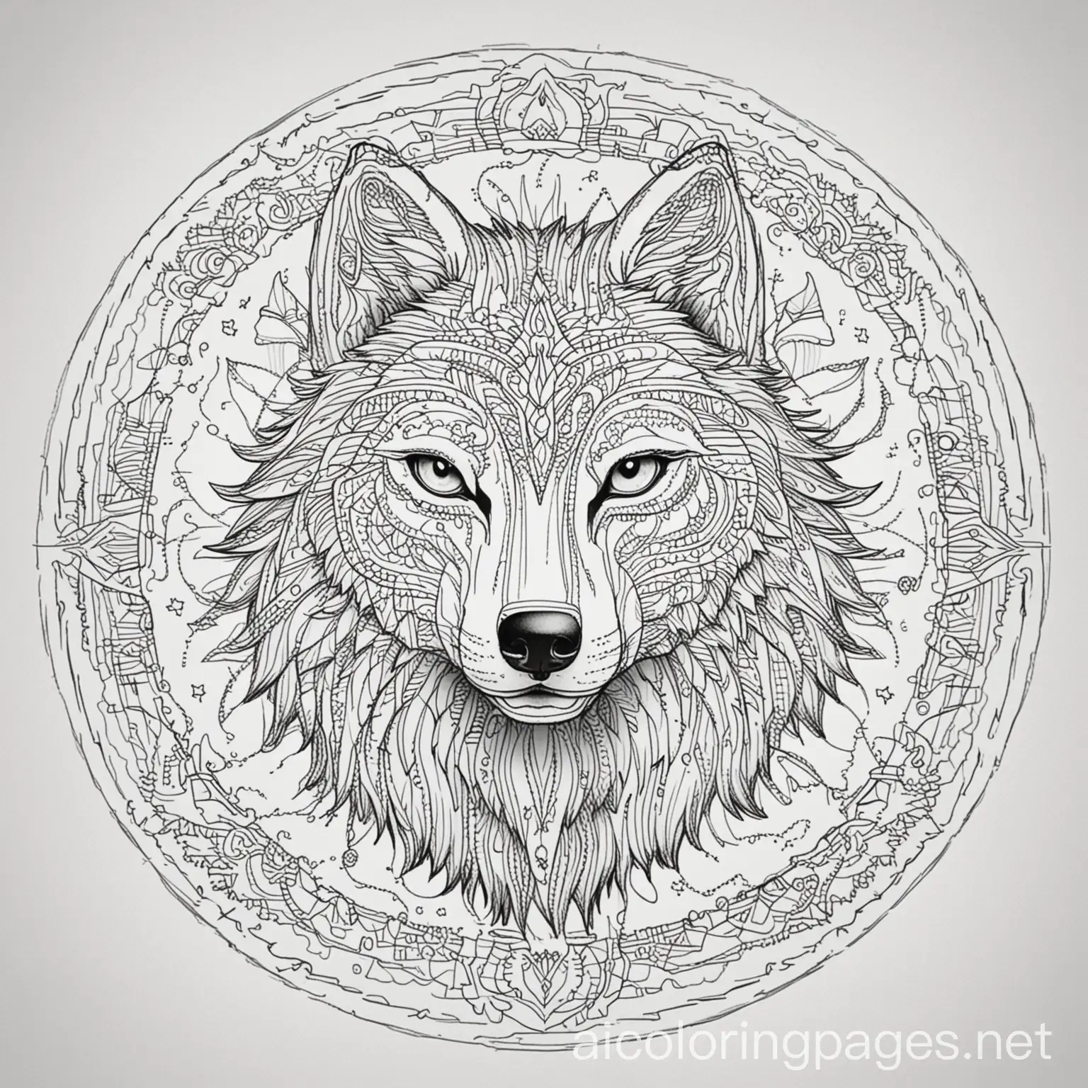 Simple-Wolf-Mandala-Coloring-Page-for-Kids