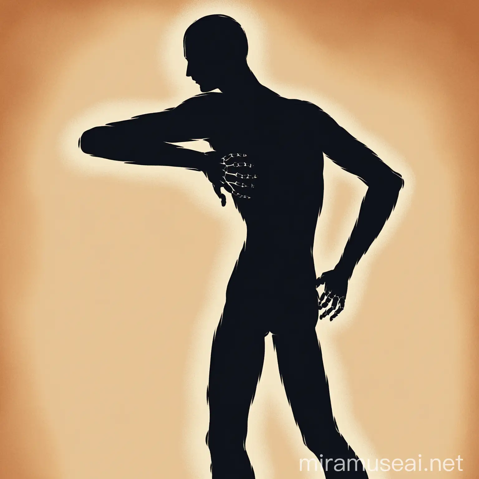 Silhouette of Man Suffering from Joint Pain