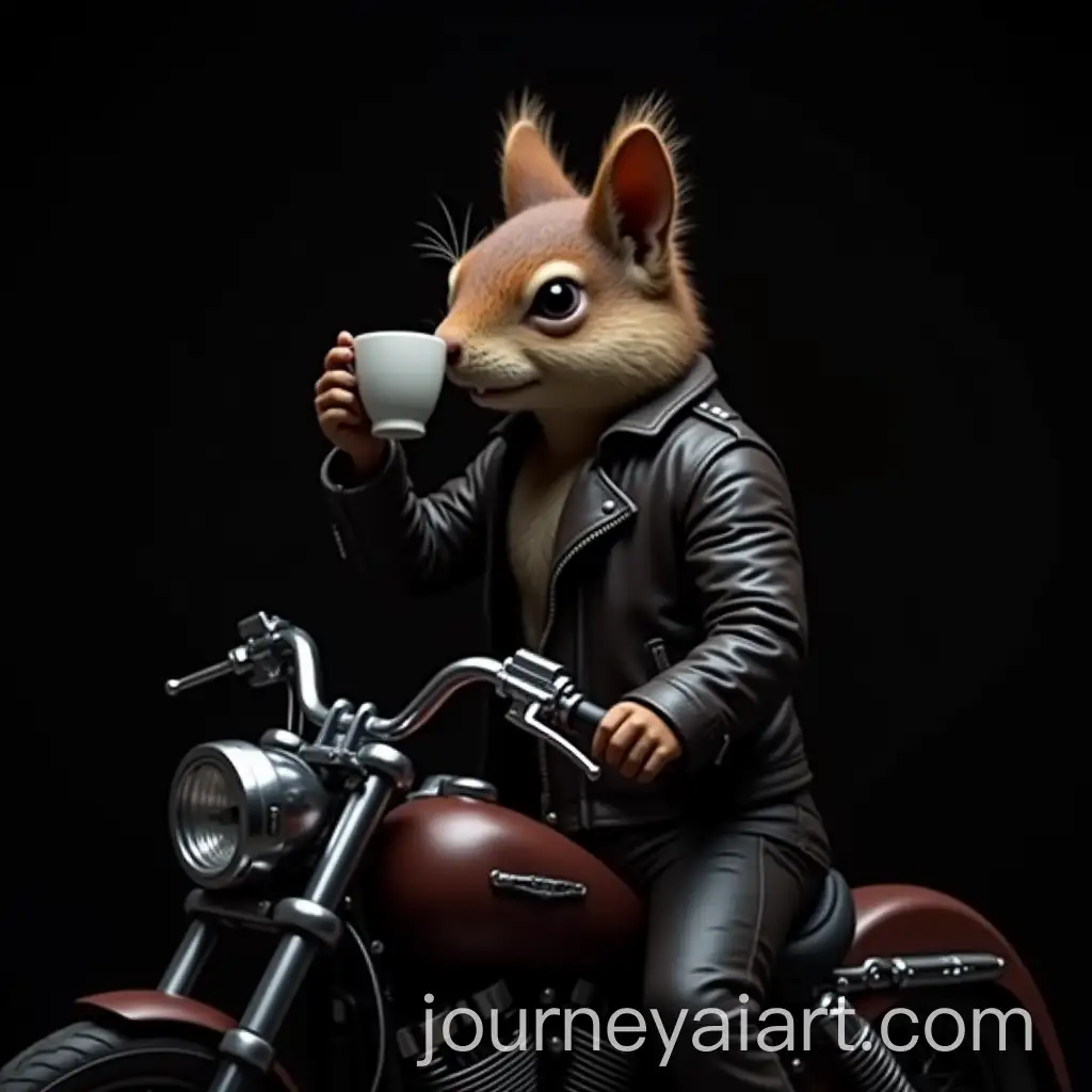 Anthropomorphic-Biker-Squirrel-Enjoying-Coffee-on-Harley-Davidson
