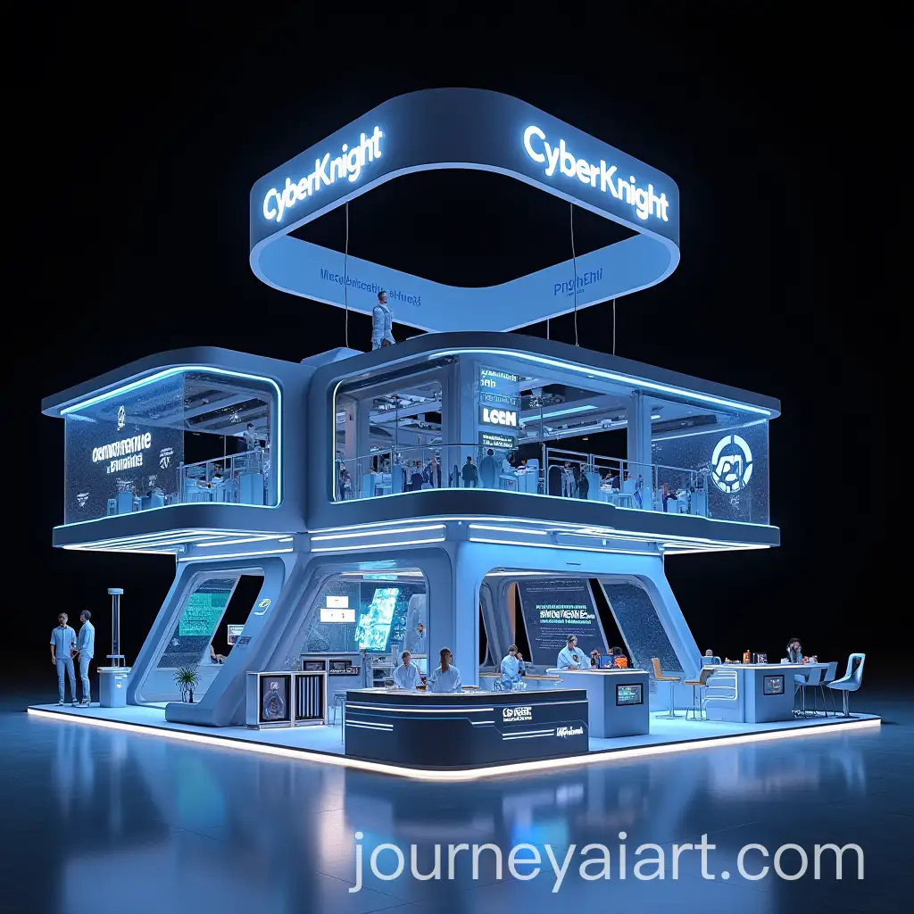 Futuristic-CyberKnight-Exhibition-Booth-at-GISEC-2025-with-Interactive-Zones-and-LED-Lighting