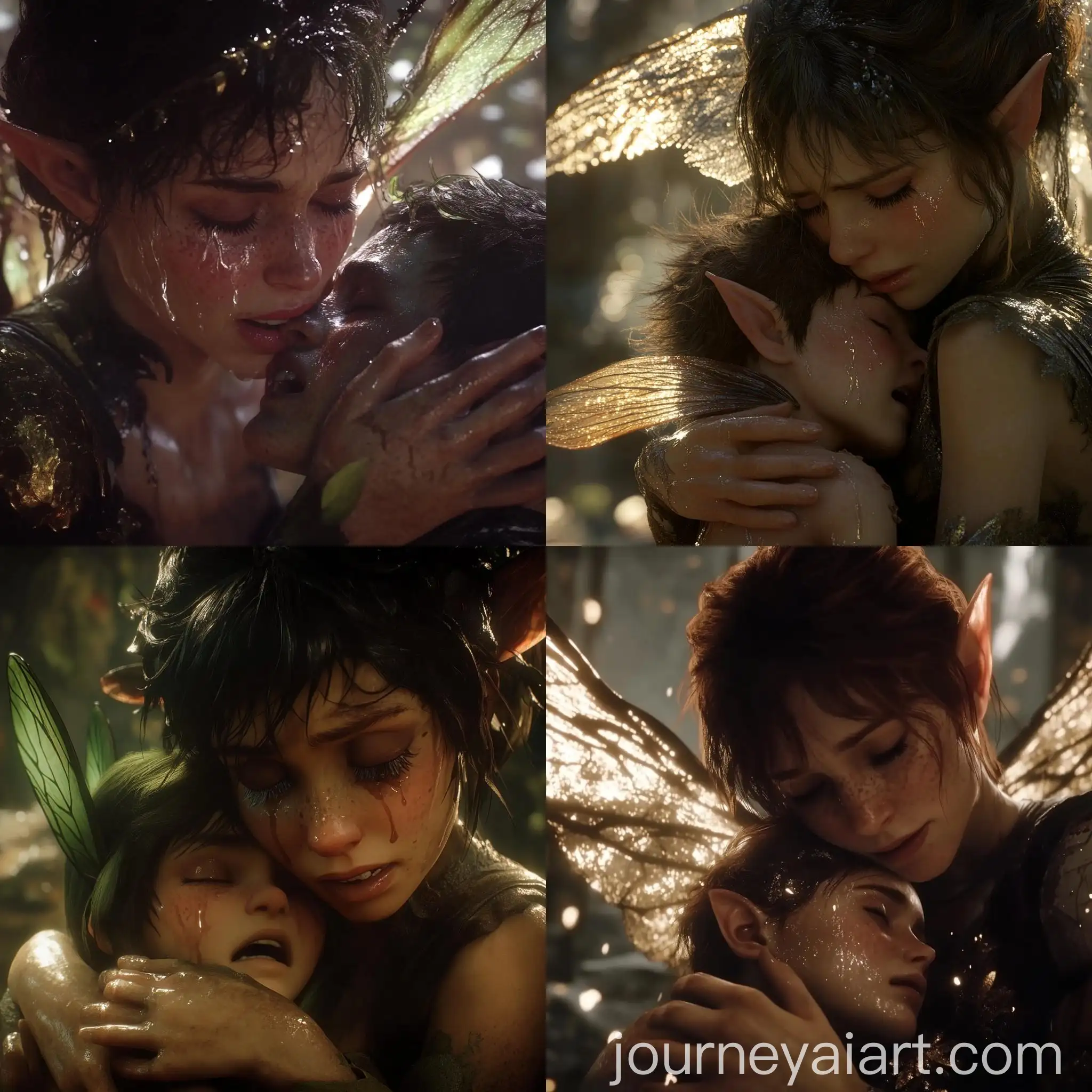 Heartbroken-Pixie-Cradling-Dying-Friend-in-Mystical-Forest