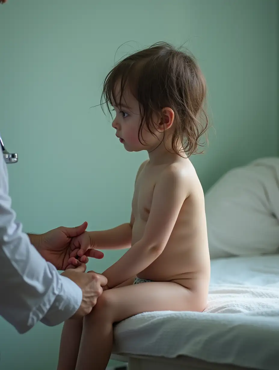 Pale-Skinny-Girl-Sitting-on-Exam-Table-at-Clinic-with-Doctor-Examining