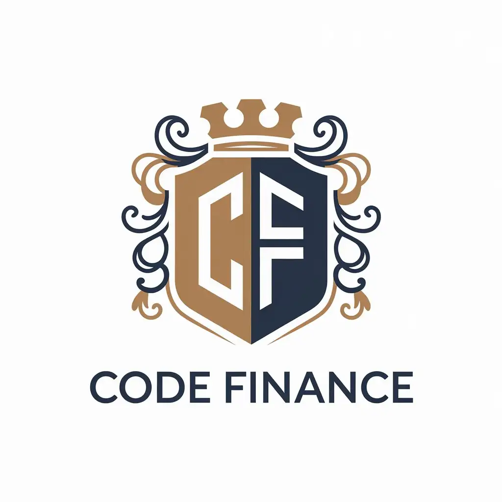 LOGO Design for Code Finance Coat of Arms with Abstract CF Letters for Finance Industry