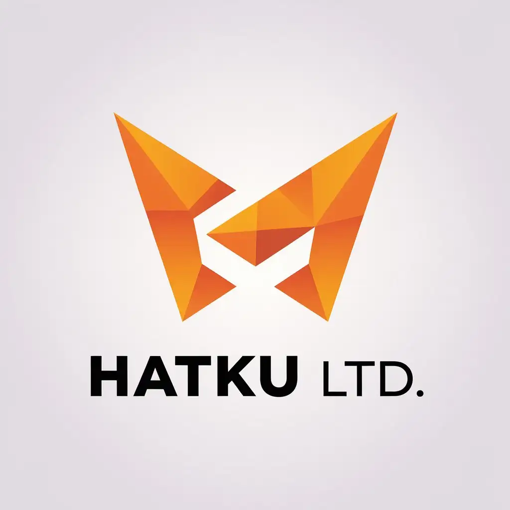 LOGO Design For Hatku LTD Sharp Orange Black White Minimalistic Symbol