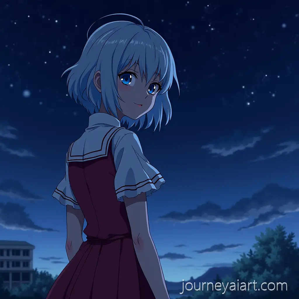 ReRei-Ayanami-night-skyi-Ayanami-in-Evangelion-Drawing-with-a-Starry-Night-Sky-Background