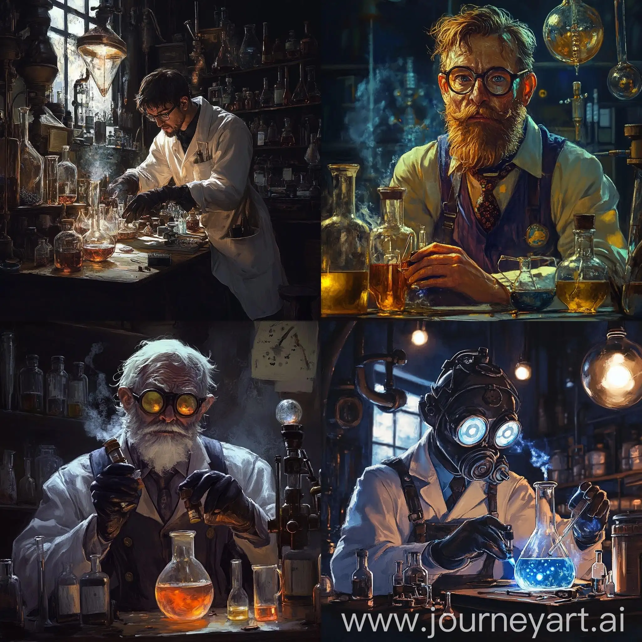 Chemist-Working-in-Laboratory-with-Chemical-Apparatus