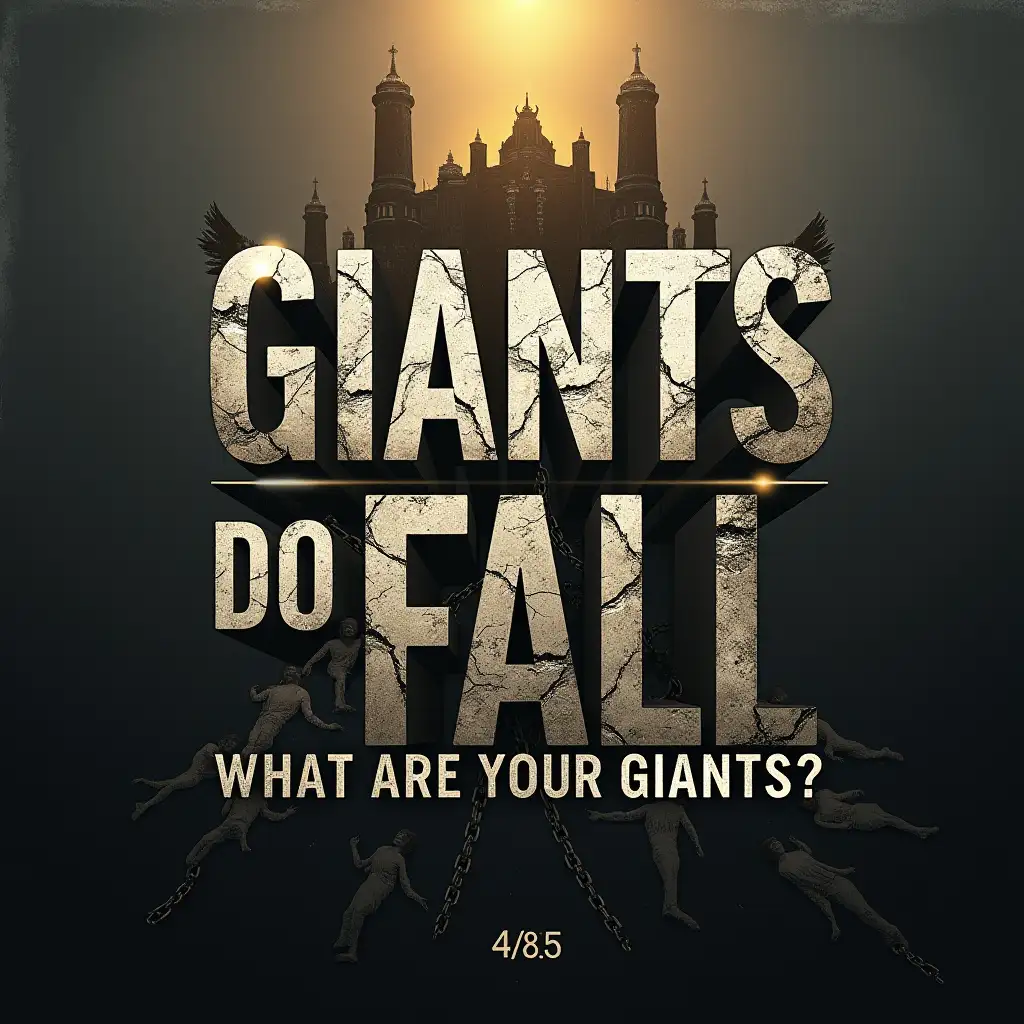 AI-Image-Prompt-ExpansionGiants-Do-Fall-Typography-with-Inspirational-Grunge-and-Victory-Imagery