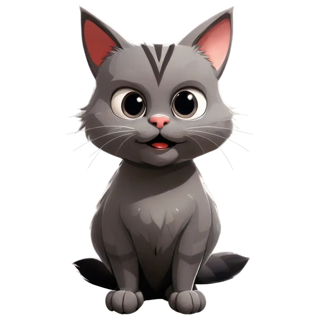 HighQuality-PNG-Image-of-a-Gray-2D-Cartoon-Cat-for-Game-Development