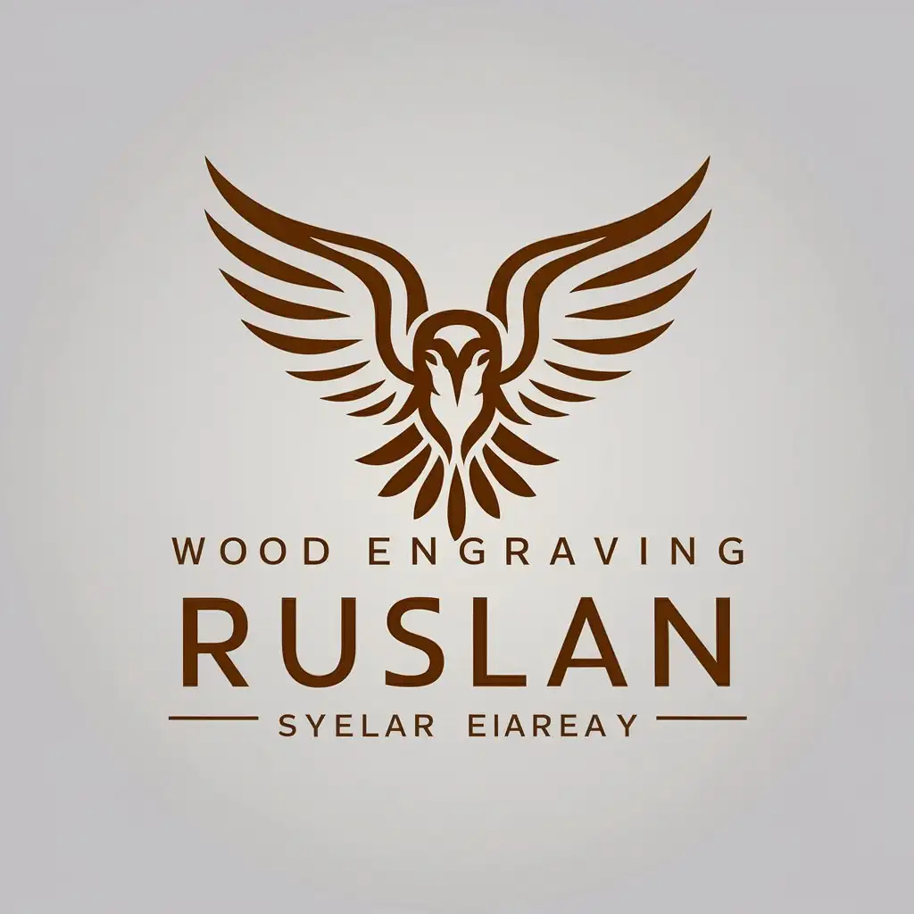 a vector logo design,with the text "Wood engraving "Ruslan"", main symbol:raven,complex,be used in Nonprofit industry,clear background