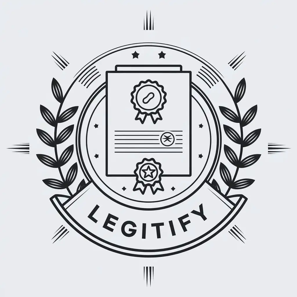 a vector logo design,with the text "Legitify", main symbol:Certificate,Moderate,clear background