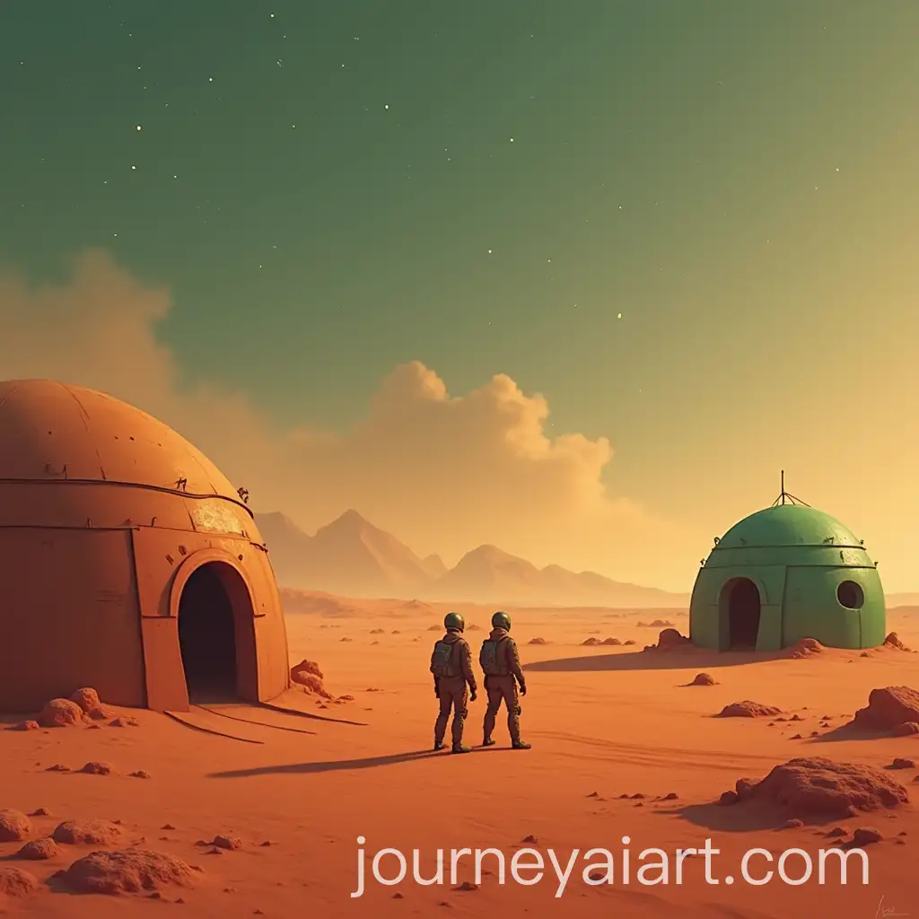 Martian-Landscape-with-Shaped-and-Green-Houses-Dust-Storm-and-Astronauts