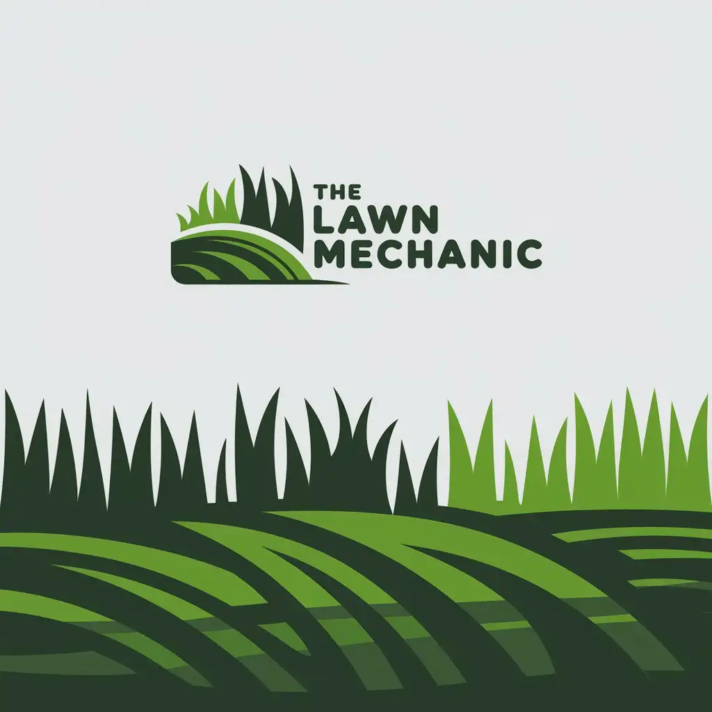 LOGO Design for The Lawn Mechanic Mowing the Lawn Theme in Complex Vector Style