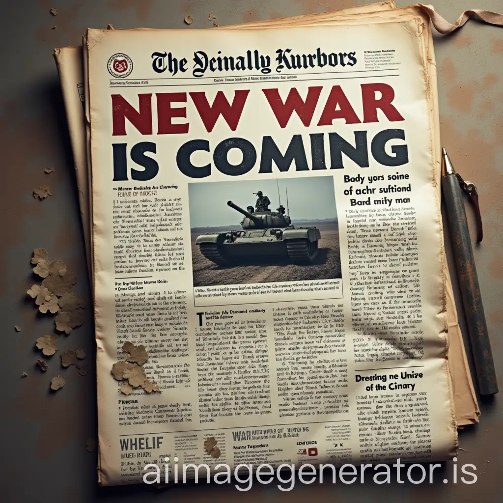 Newspaper-Headline-Warning-of-Imminent-War