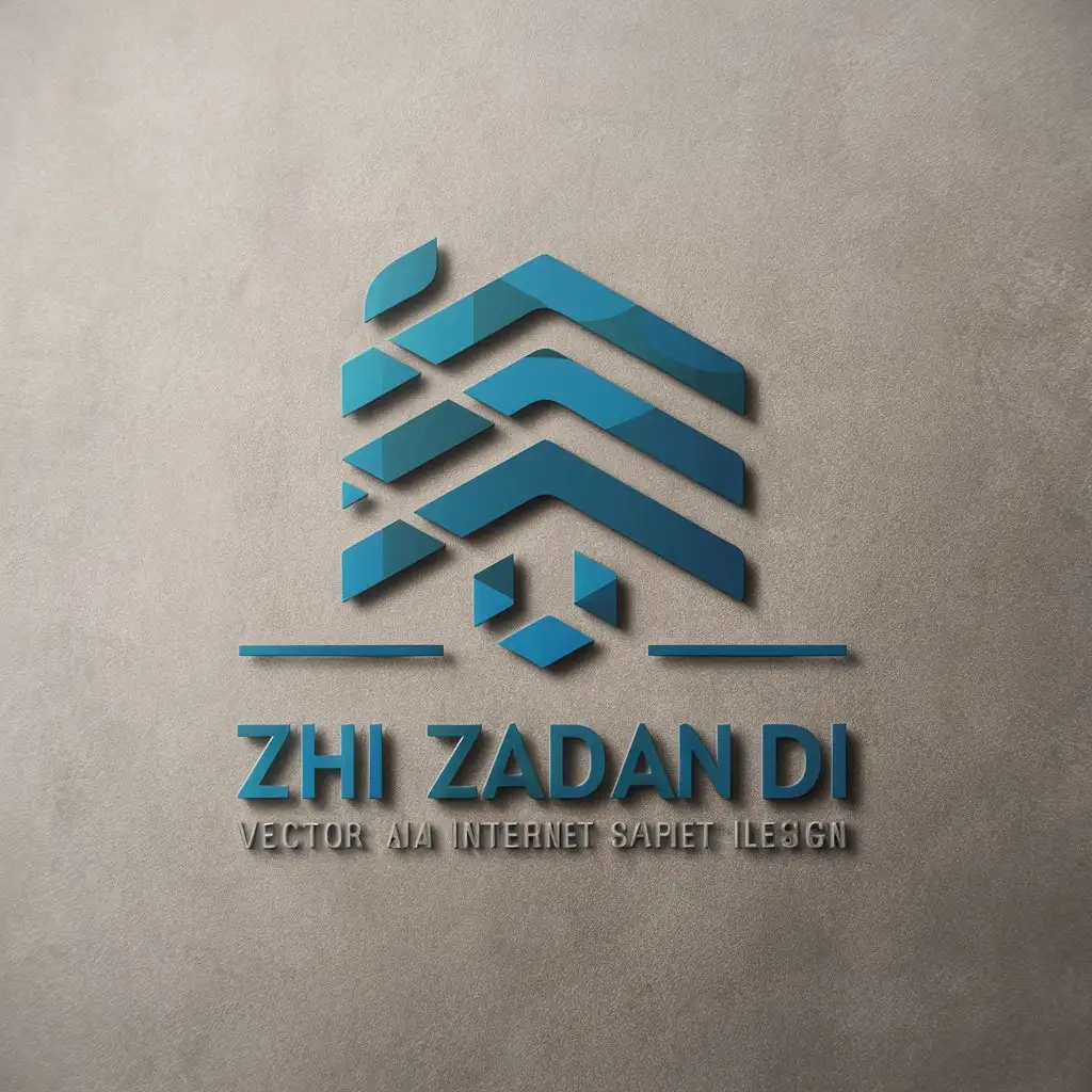 LOGO-Design-for-Zhi-Zai-Dian-Di-Blue-White-with-AI-Icon-Symbolizing-Technology-and-Wisdom