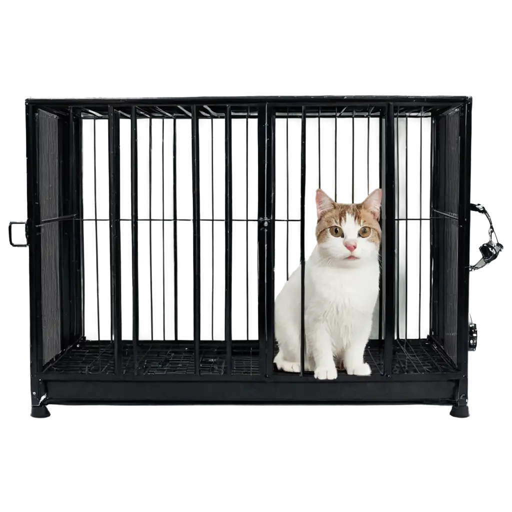 HighQuality-PNG-of-a-Cat-Cage-Perfect-for-Pet-Lovers-and-Designers