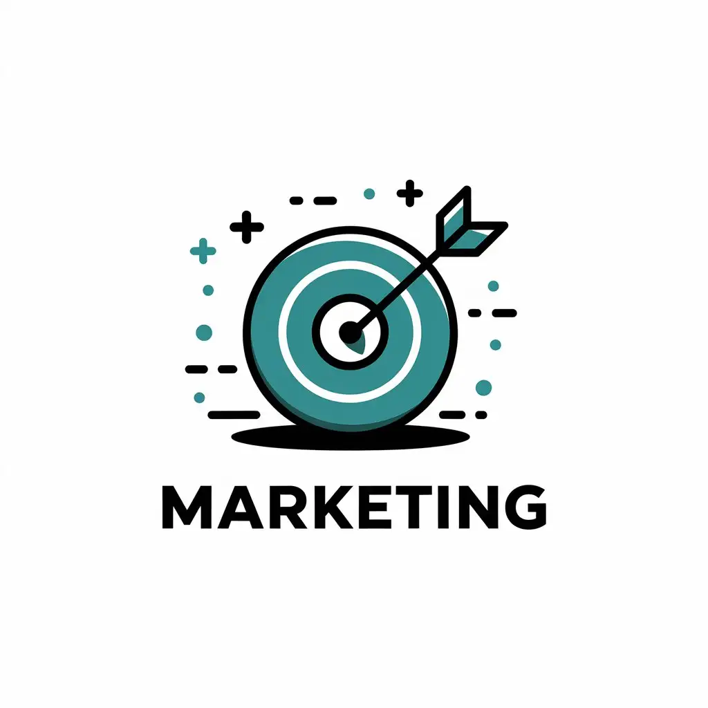 a vector logo design,with the text "marketing", main symbol:arrow hit the bullseye,Moderate,be used in Internet industry,clear background