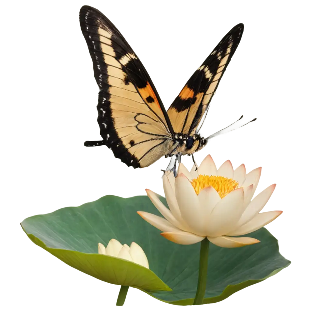 Butterfly-on-Lotus-PNG-Image-APNG-Butterfly-Lotus-Usage-Symbol-of-Beauty-and-Transformation