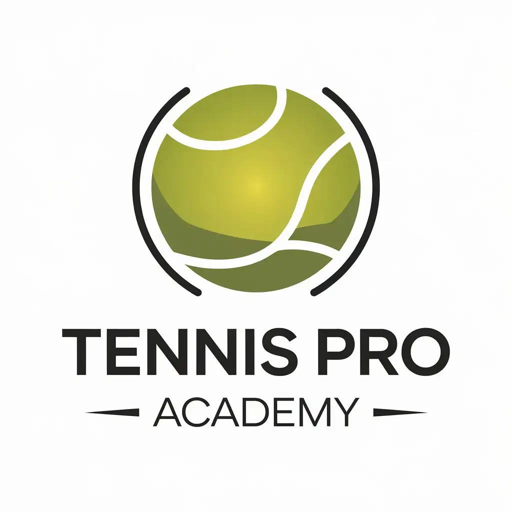 a vector logo design,with the text "Tennis Pro Academy", main symbol:a tennis ball,Moderate,clear background