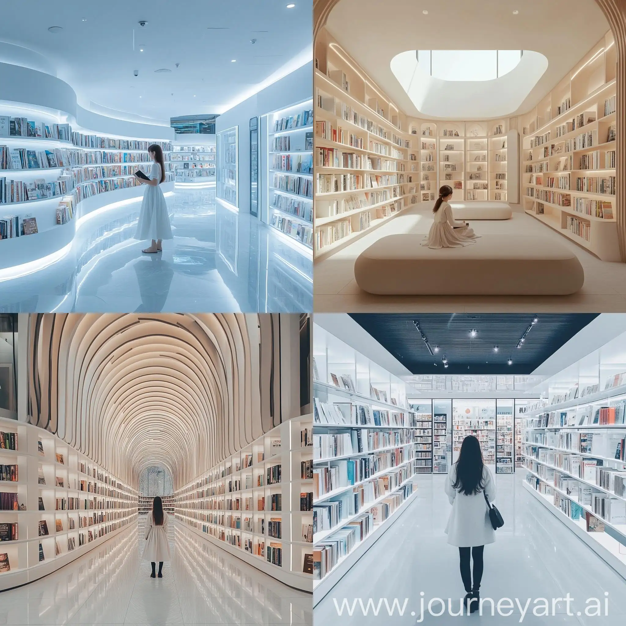 Modern-Minimalist-Bookstore-with-a-Girl-in-Center