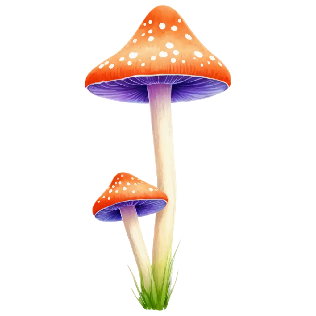 Stunning-Neon-Mushroom-PNG-Image-Vibrant-Watercolor-Art-for-Your-Creative-Projects