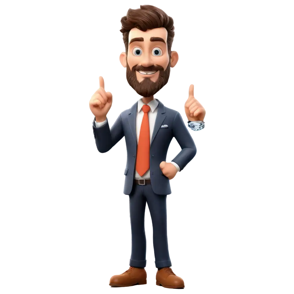 3D-Cartoon-Company-Manager-PNG-Mustachioed-and-Bearded-Smiling-with-Creative-Ideas