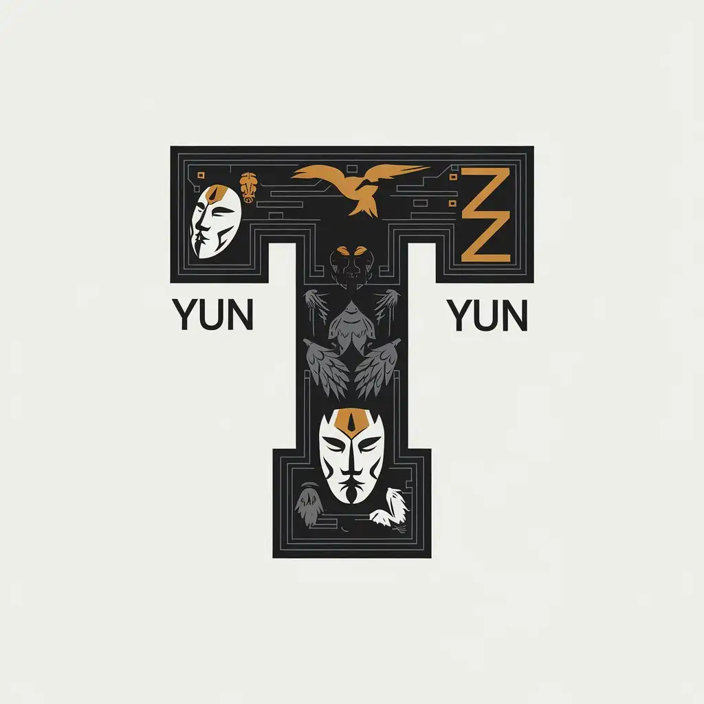 LOGO-Design-for-Tech-Innovation-Minimalist-Yun-Desktop-Masks-Crows-and-Z-with-Clear-Background