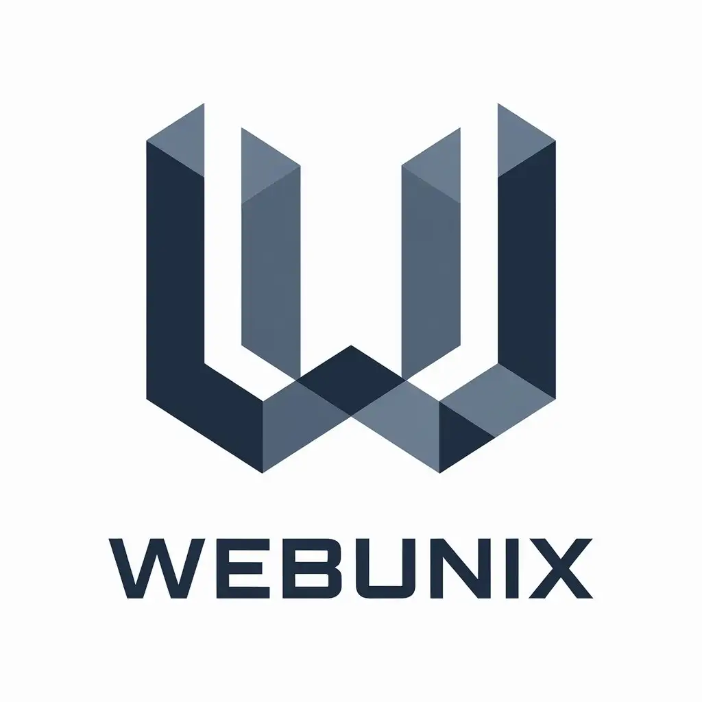 LOGO Design for WebUnix Modern WU Symbol with Clear Background for Internet Industry