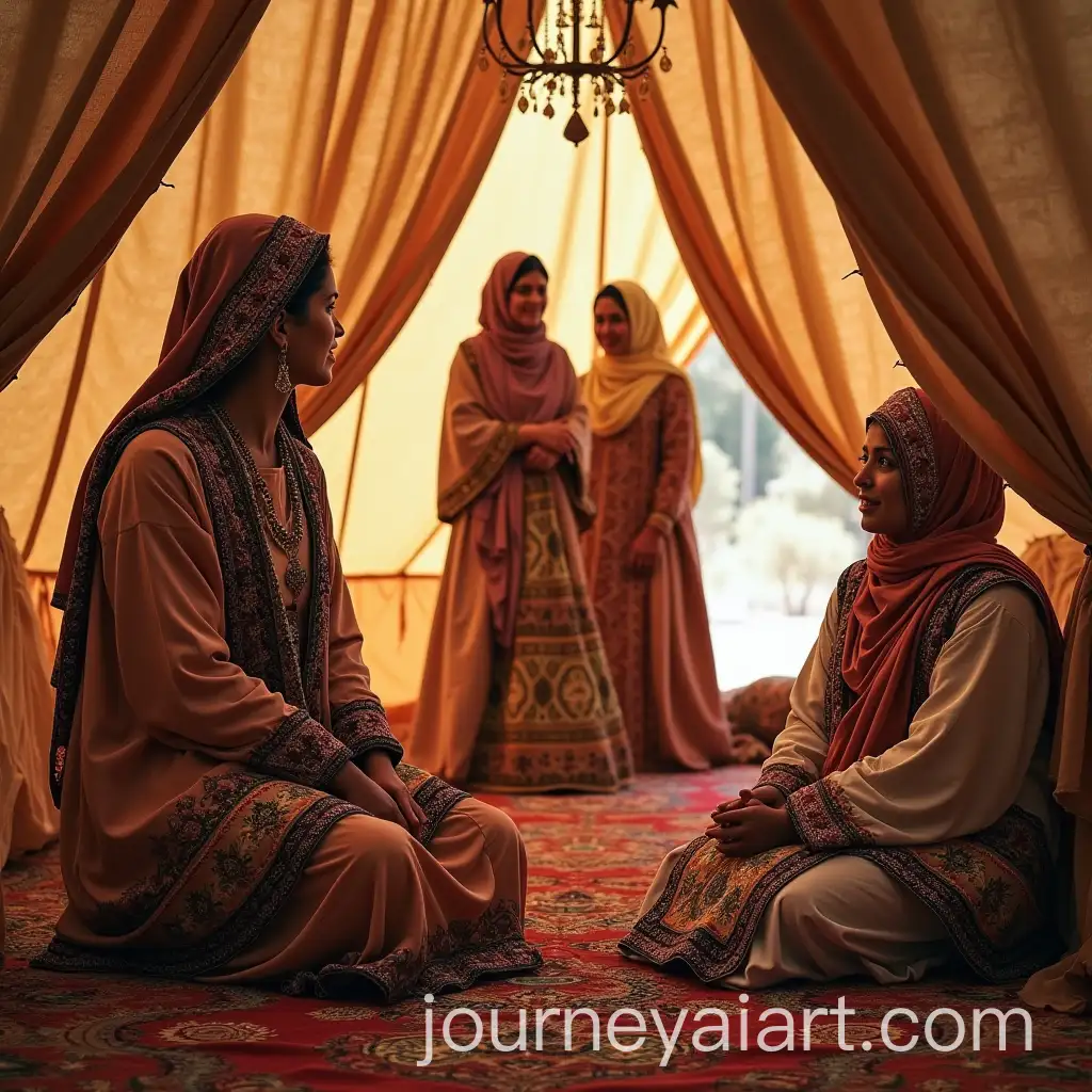 Ornate-Bedouin-Tents-with-Women-in-Traditional-Clothing