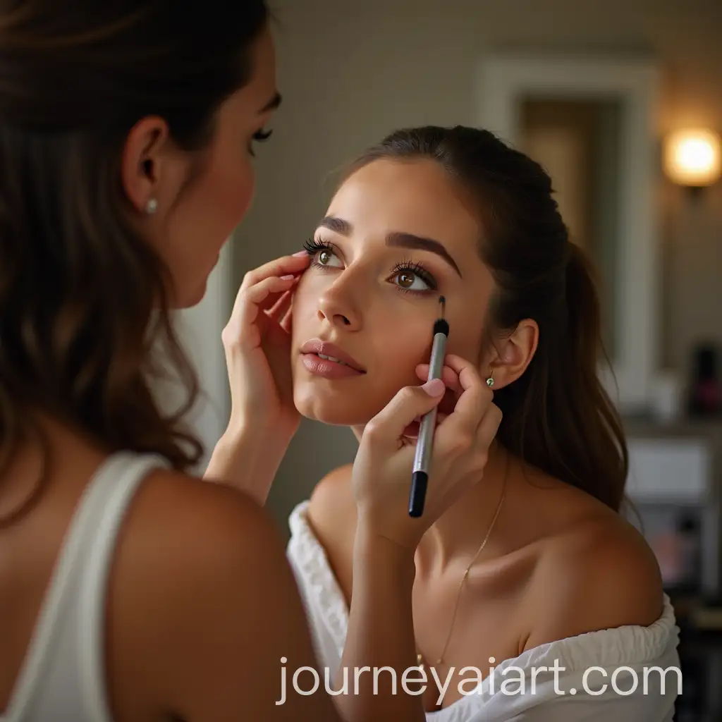 Female-Model-Applying-Makeup-in-a-Beauty-Studio