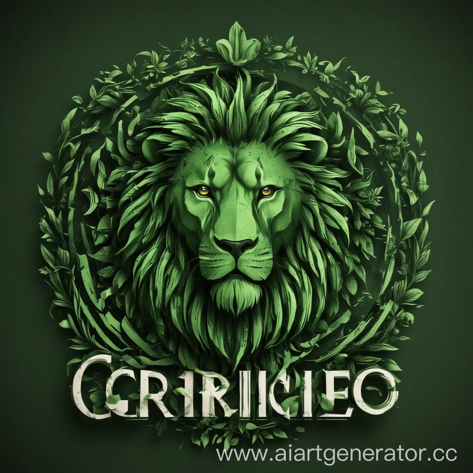 Necesito que crees un logo para mí. El diseño debería incluir un león y el nombre "Carniiicero". Me gustaría que el león agresivo sea el elemento central verde y que el nombre esté integrado de manera llamativa en el diseño en verde
