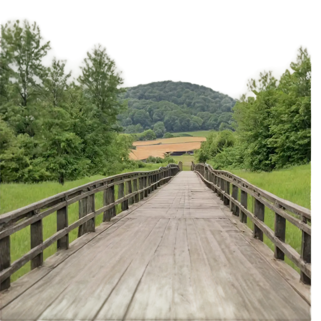 Traditional-ForwardFacing-Bridge-PNG-with-a-Rural-Ambiance-HighQuality-Image-for-Versatile-Use