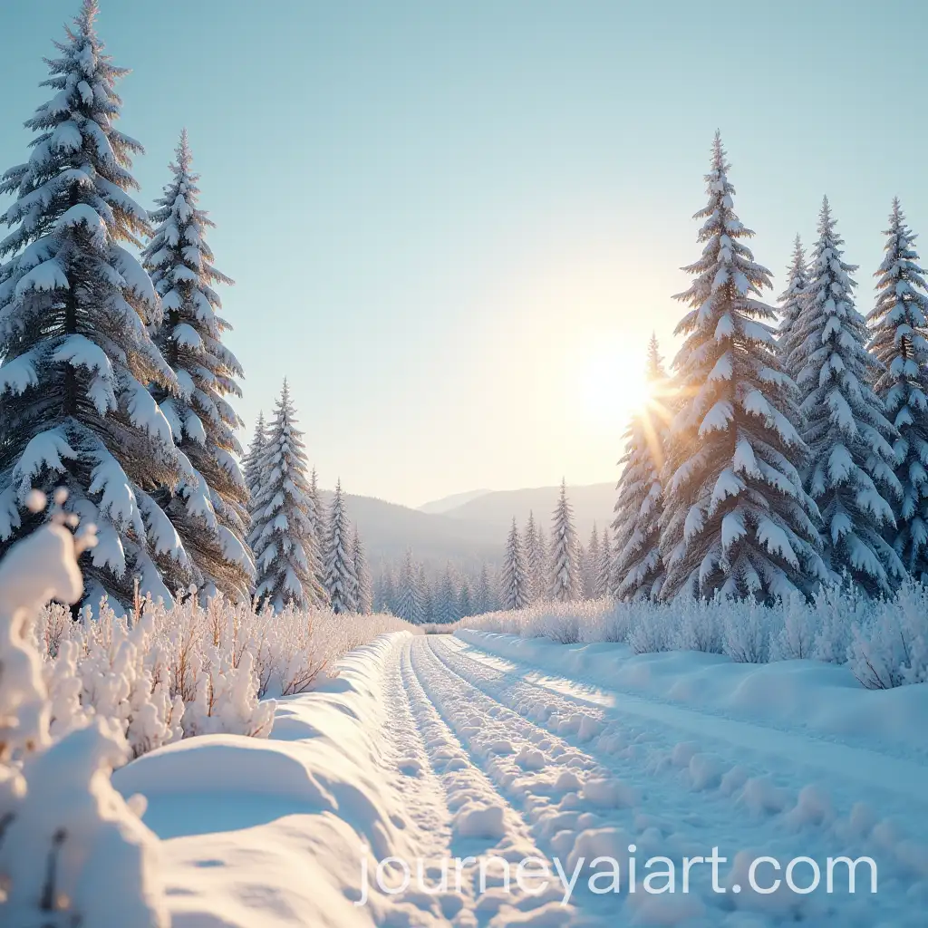 Bright-Winter-Day-with-Clear-Skies-and-Soft-Snowfall