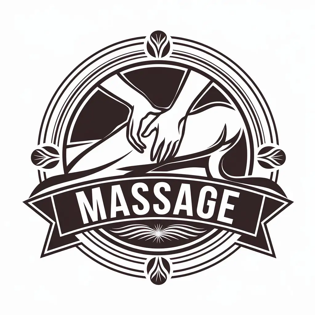 a vector logo design,with the text "massage", main symbol:massage,Moderate,be used in massage industry,clear background