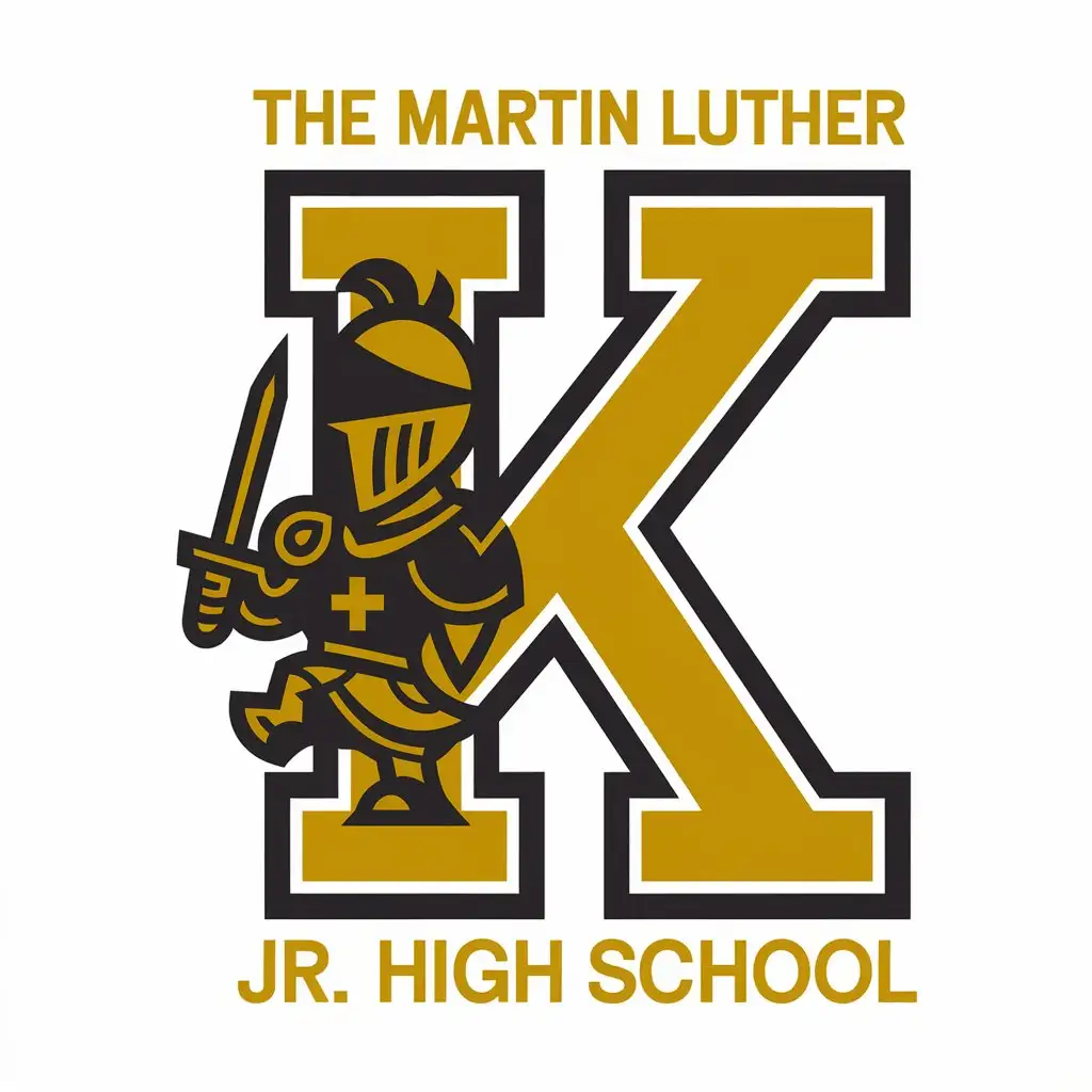 LOGO Design For Martin Luther King Jr High School Collegiate Style with Varsity K and School Mascot