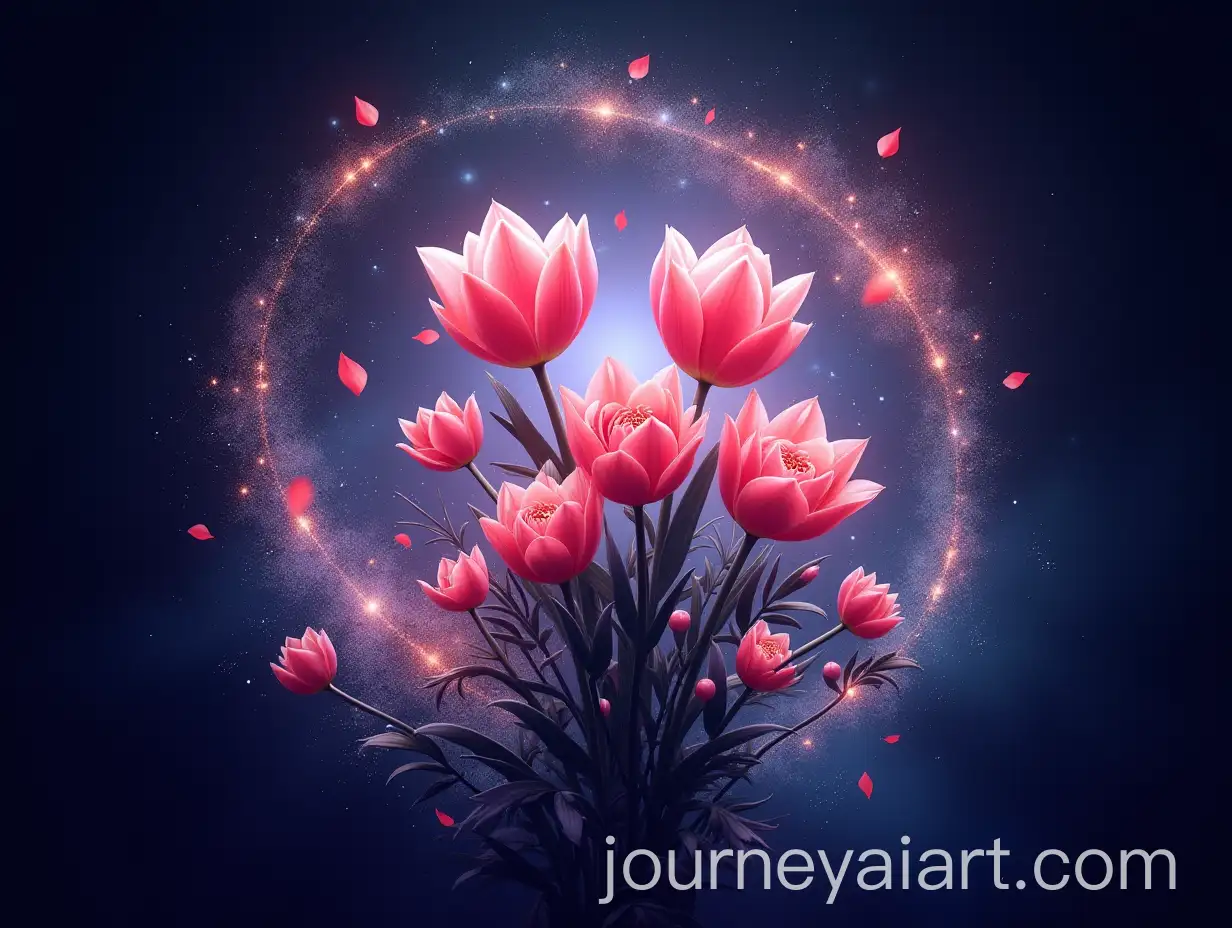 GalaxyInspired-Floral-Bouquet-with-Cosmic-Elements-and-Glowing-Effects