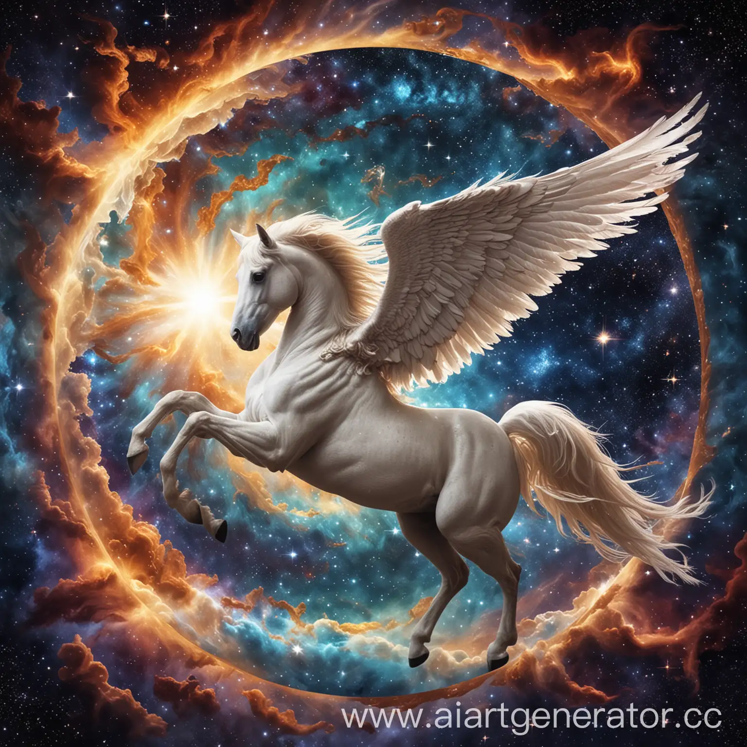 Mythical-Pegasus-Soaring-Through-a-Vibrant-Astral-Cosmos