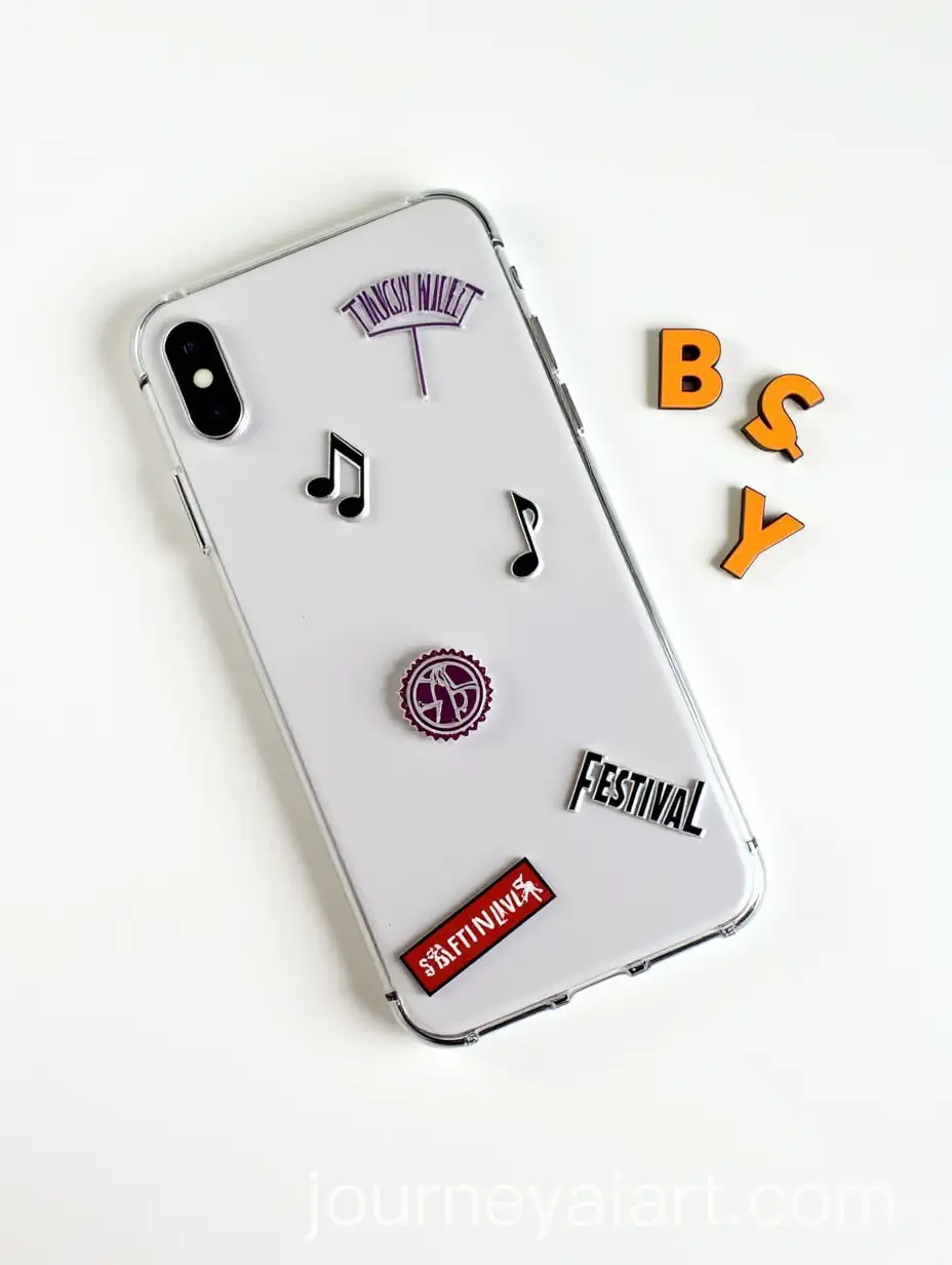 Clear-Phone-Case-with-Music-Volume-Stickers-and-Festival-Pins
